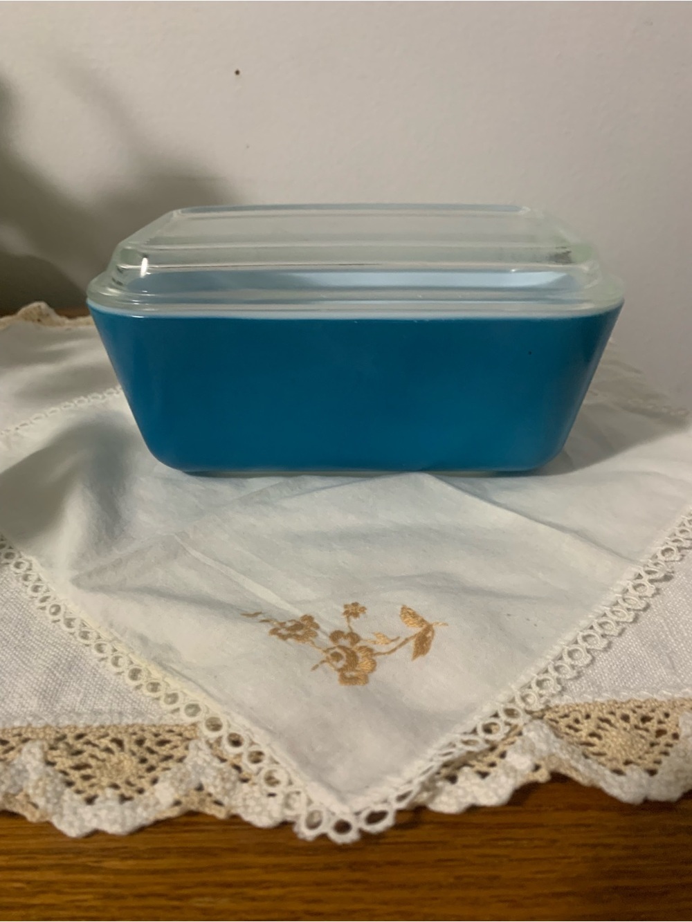 Pyrex Turquoise Blue Refrigerator Dish with Lid 502-B Turquoise Fridgie